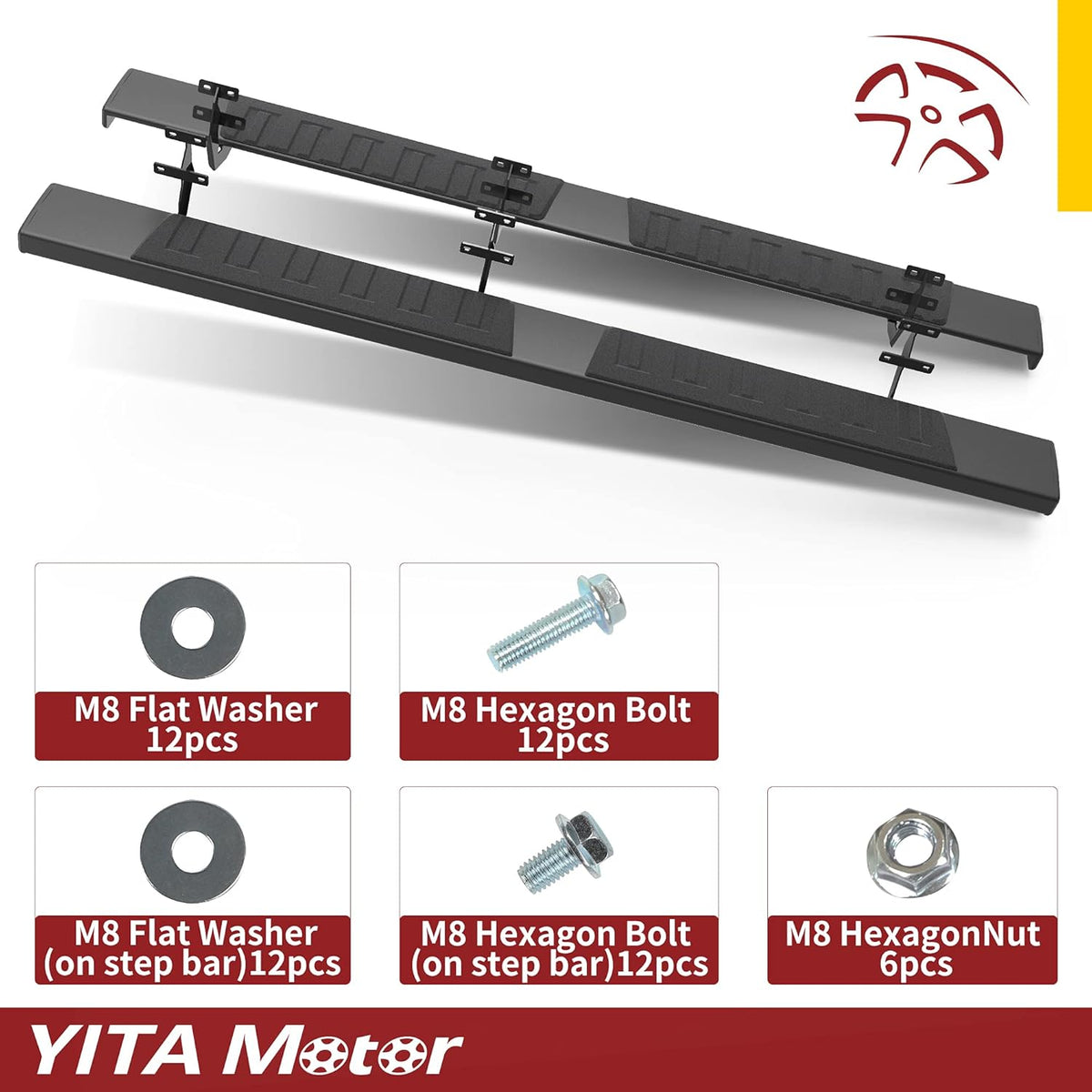 Black Aluminum Running Boards Side Steps C91330