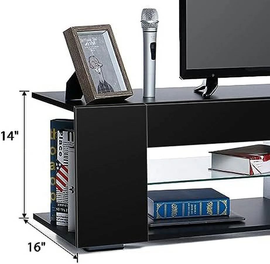 57 Inch LED TV Stand with Glass Shelves C328741