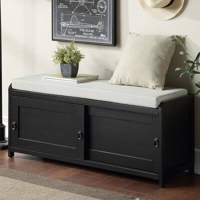 Black Cabinet Storage Bench M75705