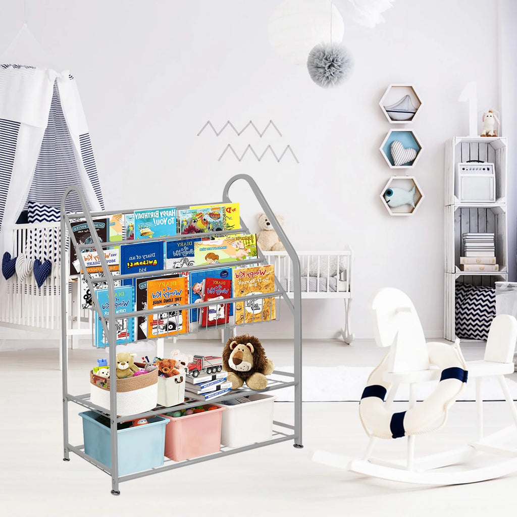 Grey Metal Kids Bookshelf 32 in R7196