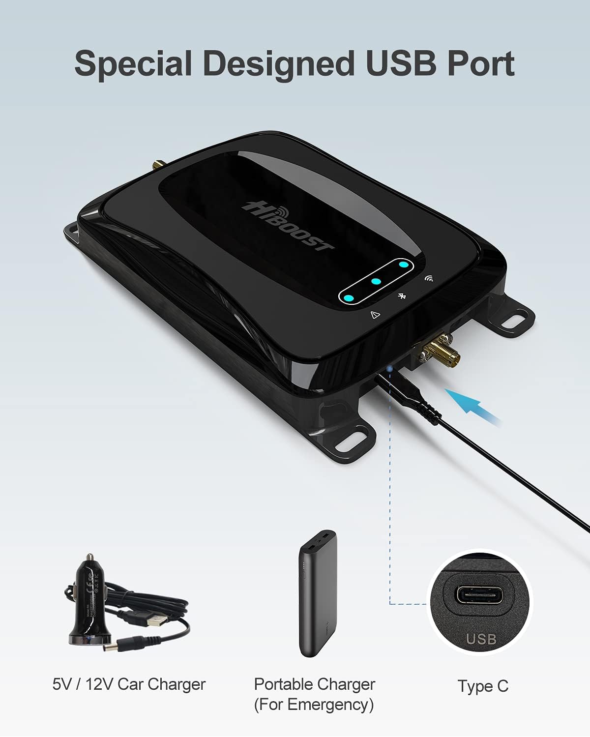 Car Cell Phone Booster with Magnetic Roof Antenna T3086