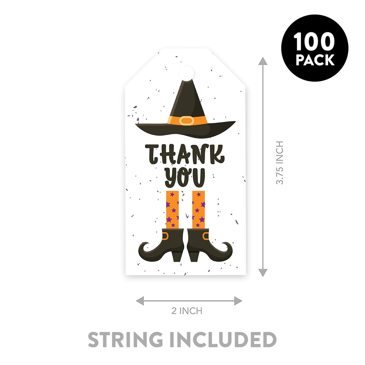 100-Pk Halloween Gift Tags With String B409
