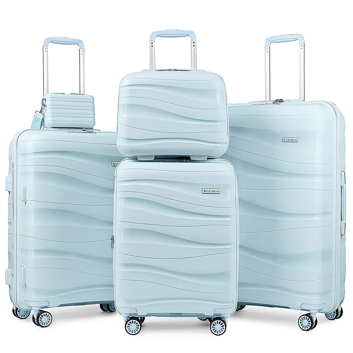 5 Luggage Sets PP Hardside Spinner Luggage Expandable Carry-on Suitcase P3294