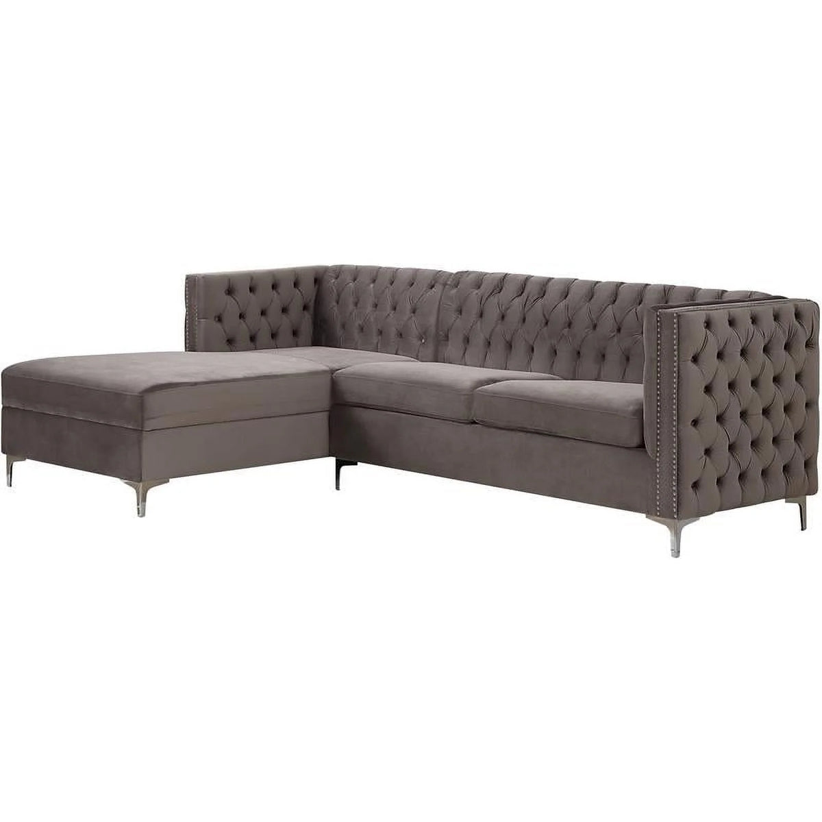 Gray Velvet Sectional Sofa B129586