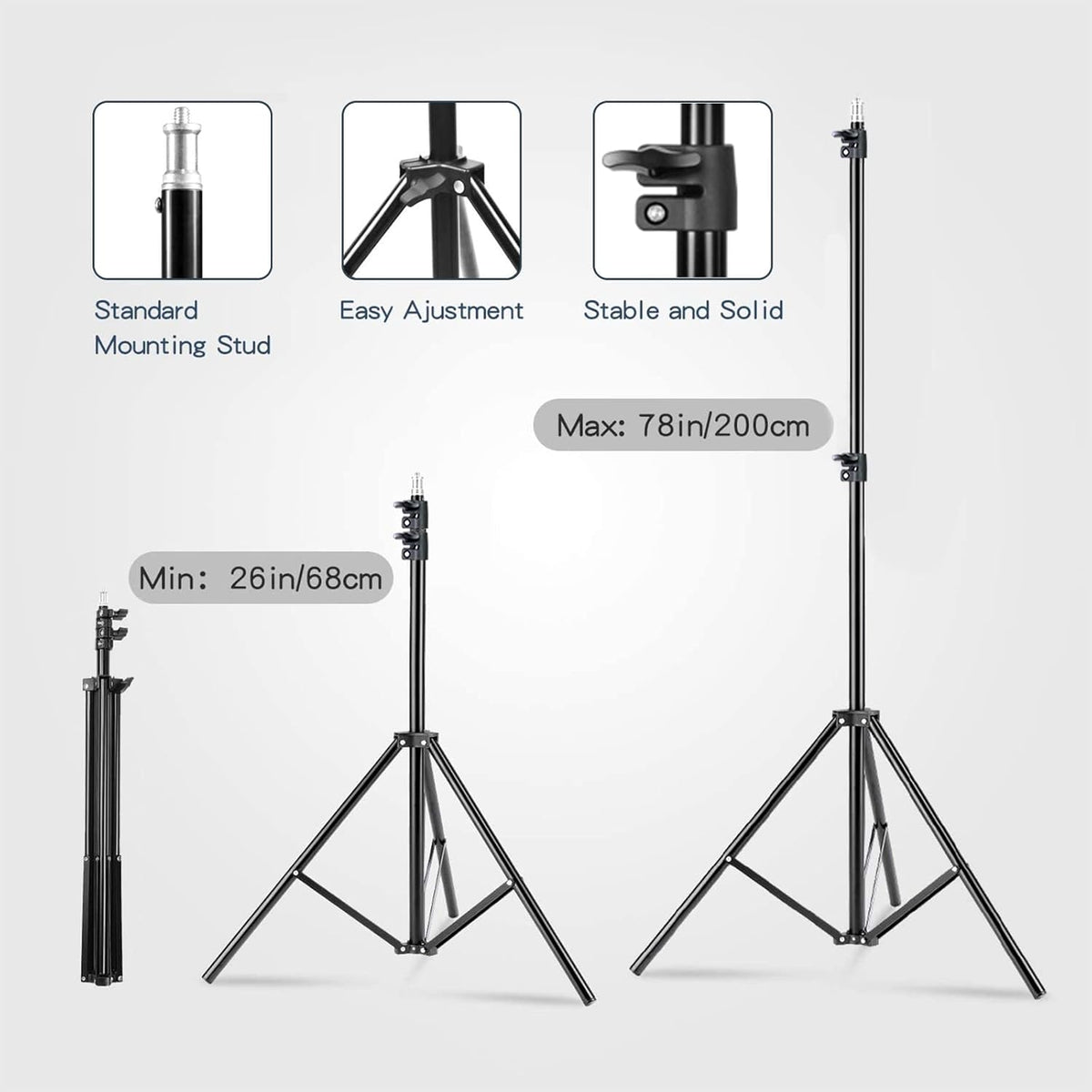Softbox Lighting Kit 20''x28'' Photography Continuous Lighting System with 2x85W Dimmable LED Bulb A269