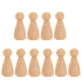 10 Pcs Unfinished Wooden Peg Dolls V55107