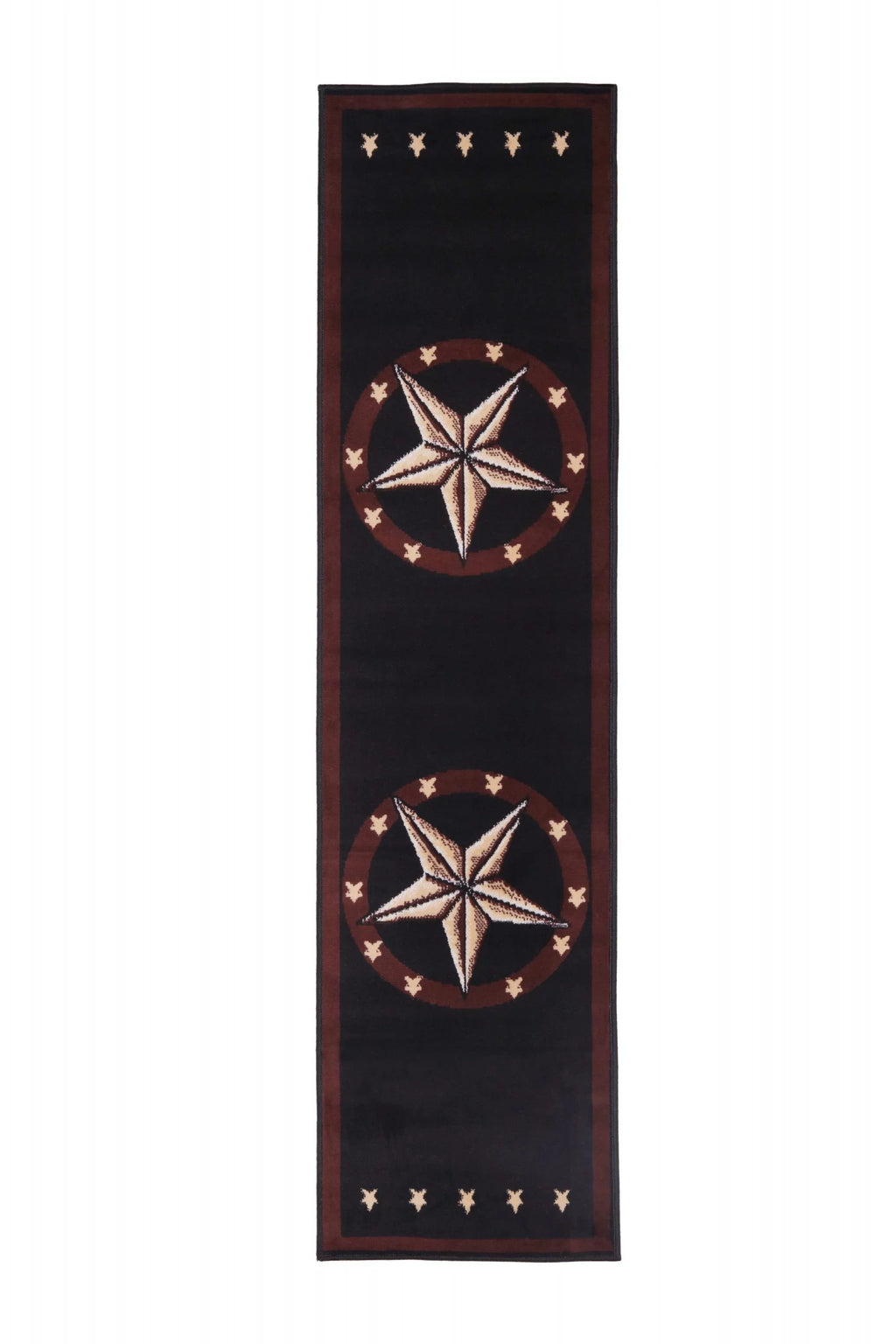 Black 2 ft. x 8 ft. Western Star Area Rug E952