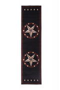 Black 2 ft. x 8 ft. Western Star Area Rug E952