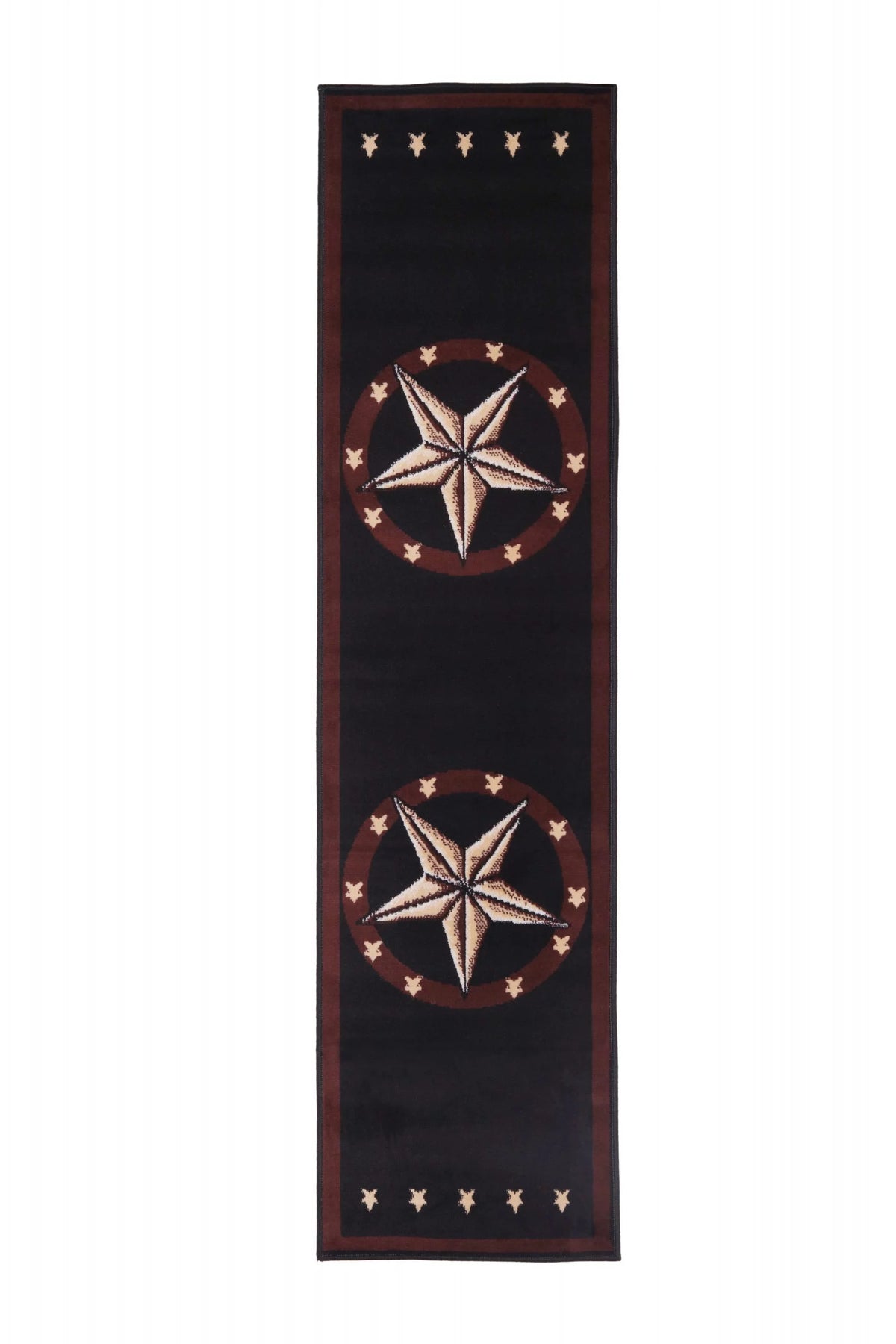 Black 2 ft. x 8 ft. Western Star Area Rug E952