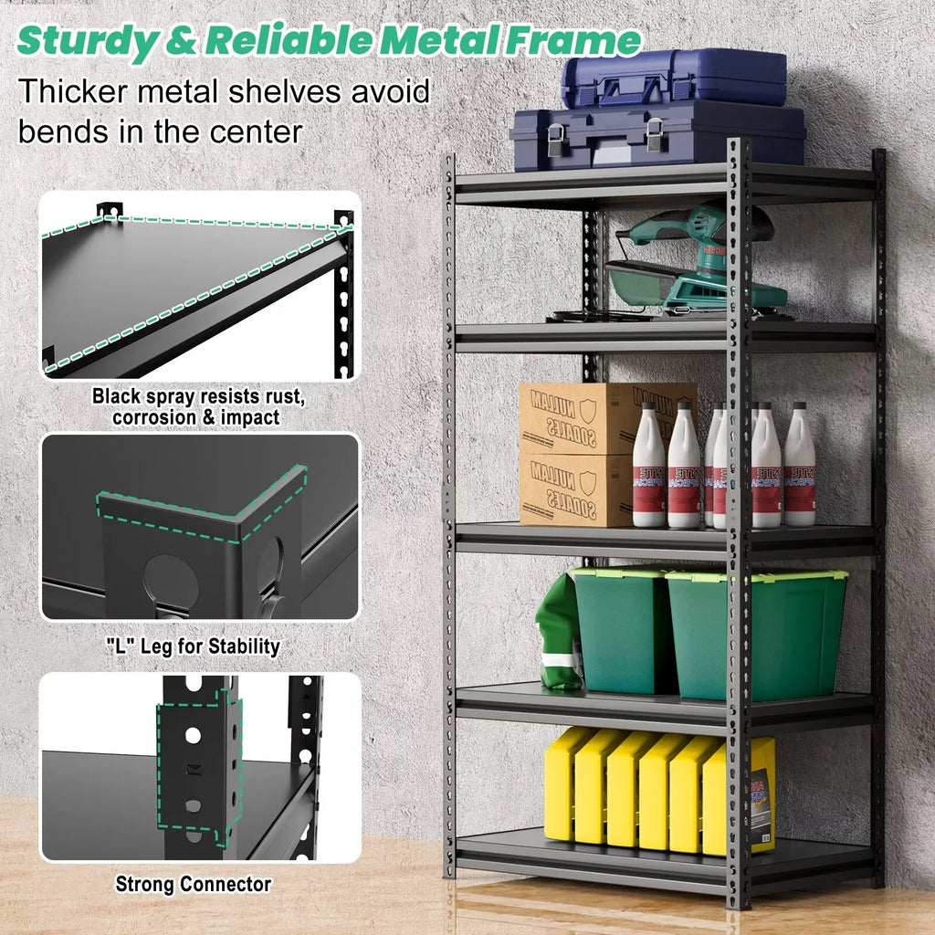 5 Tier Heavy Duty Metal Storage Shelves S2470