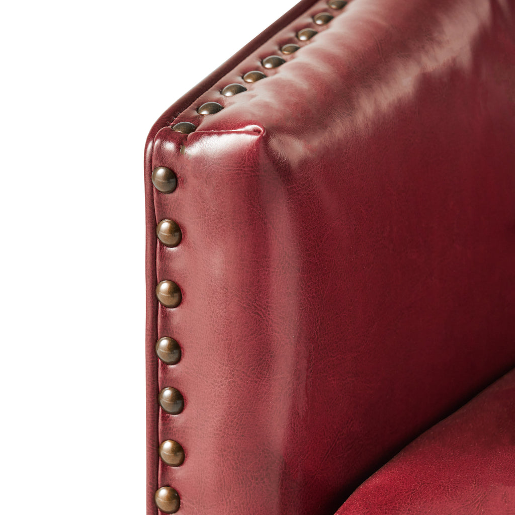 Red Bonded Leather Club Chair N397