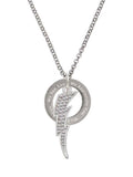Clear Crystal Lightning Bolt Ring Necklace T83044