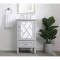 Grey Vanity Cabinet Set with Marble Top S475576